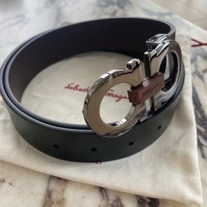 Black leather brand new Salvatore Ferragamo belt men’s.